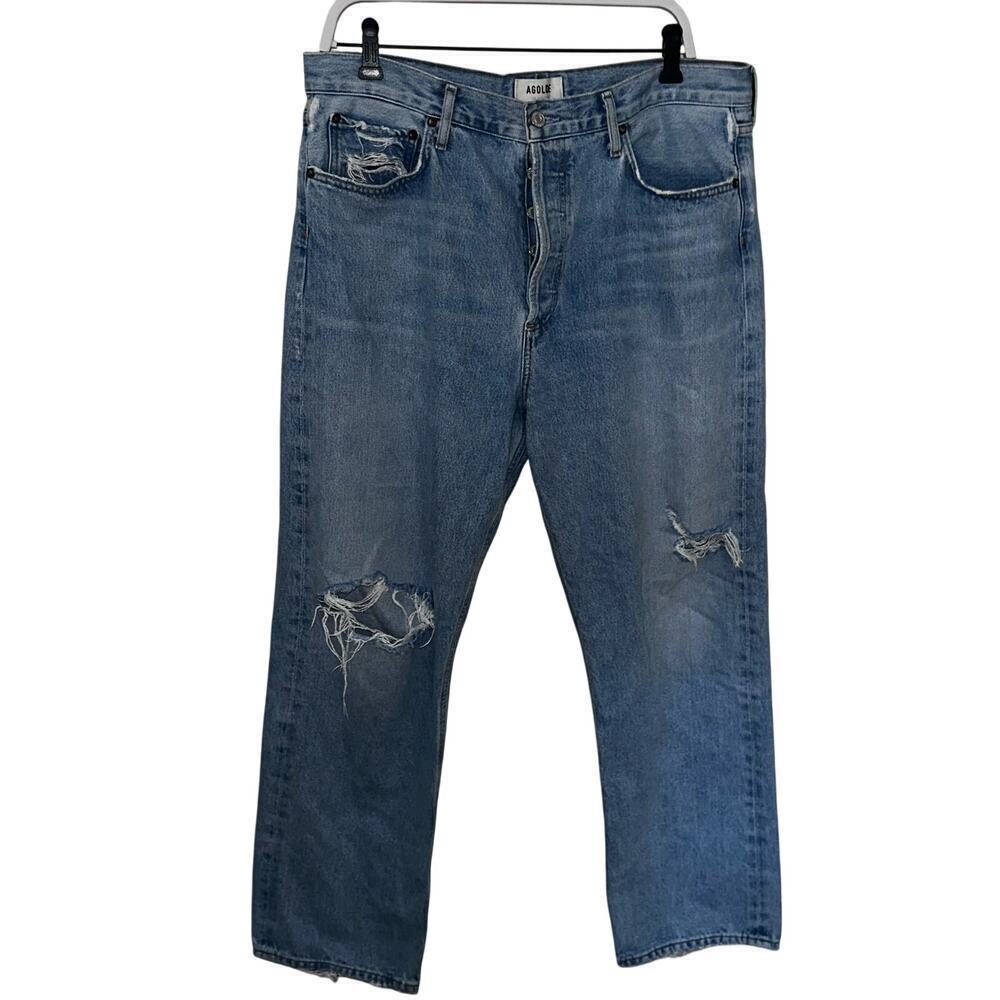 Agolde 90's High Rise Distressed Jeans Size 31 Loose Fit 90s Jeans